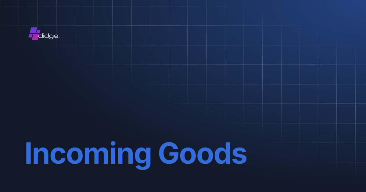 Incoming Goods | Checkpoints | Home